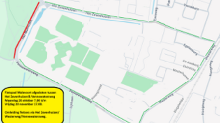 Werkgebied tussen Het Zevenhuizen en de Vennewatersweg.